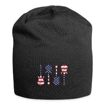 Country Music Retro Vintage Guitar - Jersey Beanie - black - Front
