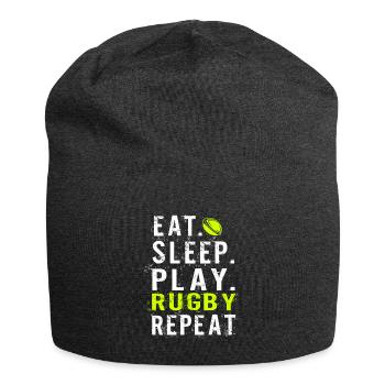 Eat sleep Rugby - Bonnet en jersey - charbon - Devant