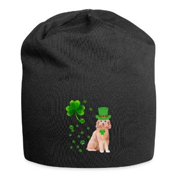 Goldendoodle Hund Saint Patricks Tag lustiges Geschenk für - Jersey-Beanie - Schwarz - Vorne