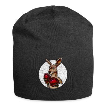 Boxer kangaroo for martial artists - Jersey Beanie - charcoal grey - Front