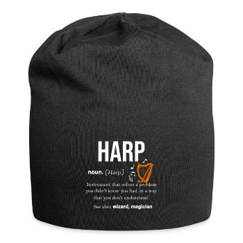 Harfe Musik Zither Instrument Engel Saiten Harp - Jersey-Beanie - Schwarz - Vorne