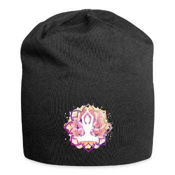 Colourful Lotus Pose - Jersey Beanie - black - Front