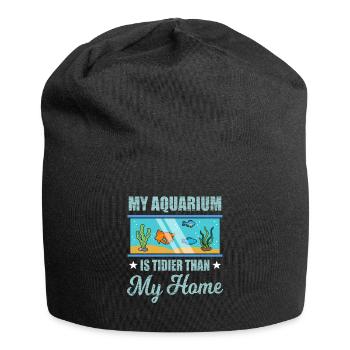 Aquarium Fisch Schildkröte Keeper Geschenkidee - Jersey-Beanie - Schwarz - Vorne