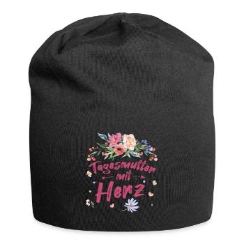 Tagesmutter Mit Herz Tagesmutter Wertschätzung - Jersey-Beanie - Schwarz - Vorne