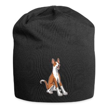 Podenco chien idée cadeau - Bonnet en jersey - noir - Devant