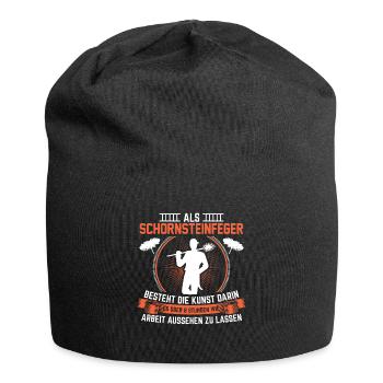 Schornsteinfeger Kaminkehrer | Kaminfeger Geschenk - Jersey-Beanie - Schwarz - Vorne
