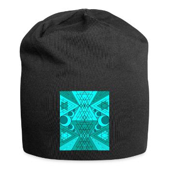Géométrie sacrée turquoise BytheManzanitas - Bonnet en jersey - noir - Devant