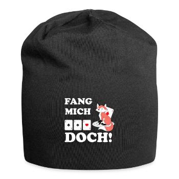 Doppelkopf Fang mich doch Fuchs Schafkopf Geschenk - Jersey-Beanie - Schwarz - Vorne