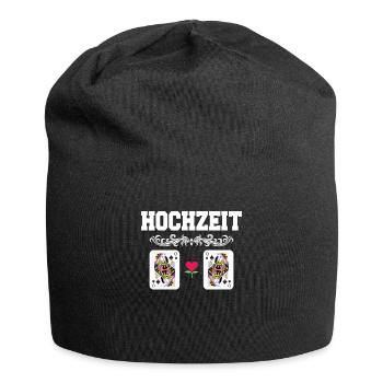 Doppelkopf Schafkopf Kartenspiel Stammtisch - Jersey-Beanie - Schwarz - Vorne