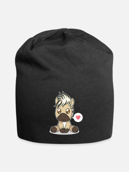 Fjordpferd süßes Geschenk - Jersey-Beanie - Schwarz