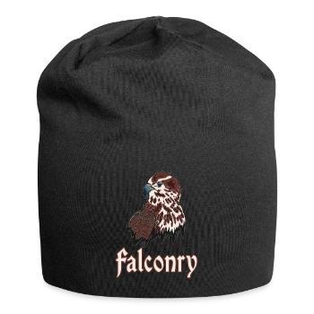Falconry pickling bird of prey Grei Falcon - Jersey Beanie - black - Front