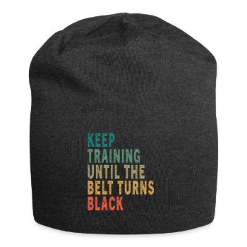 Keep Training Until The Belt Turns Black Vintage - Jersey Beanie - charcoal grey - Front