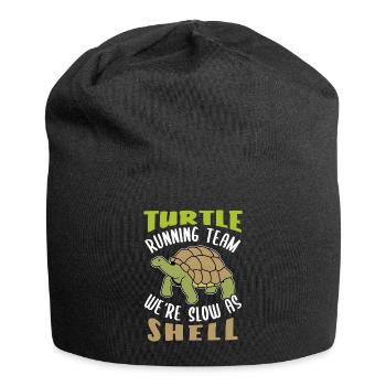 Tortue de course équipe tortue d’eau cadeau - Bonnet en jersey - noir - Devant