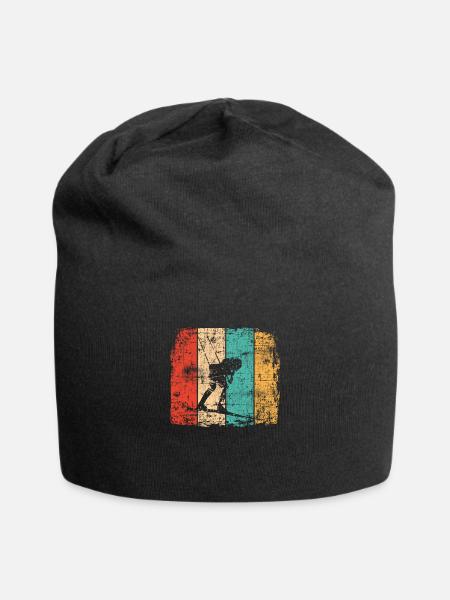 Biathlon Ski vintage - Bonnet en jersey - noir