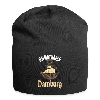 Heimathafen Hamburg Segelschiff - Jersey-Beanie - Schwarz - Vorne