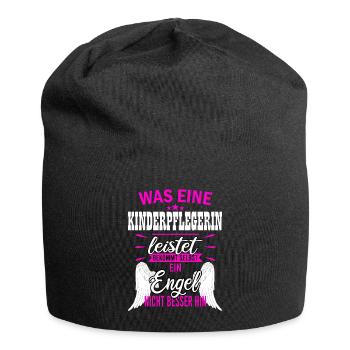Kinderpflegerin Pflegekraft Kita Beruf Spruch - Jersey-Beanie - Schwarz - Vorne