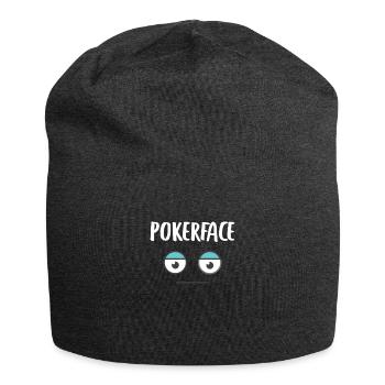 Poker Pokern Pokerspieler Geschenk Pokerface - Jersey-Beanie - Anthrazit - Vorne