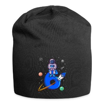 Astronaute 6ème anniversaire planètes spatiales fusées - Bonnet en jersey - noir - Devant