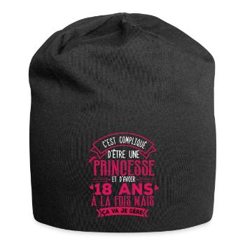Cadeau Anniversaire Fille 18 ans - Bonnet en jersey - noir - Devant