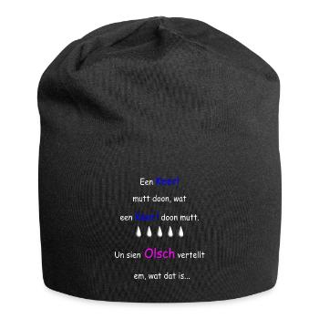 Plattdeutscher Spruch - Jersey-Beanie - Schwarz - Vorne