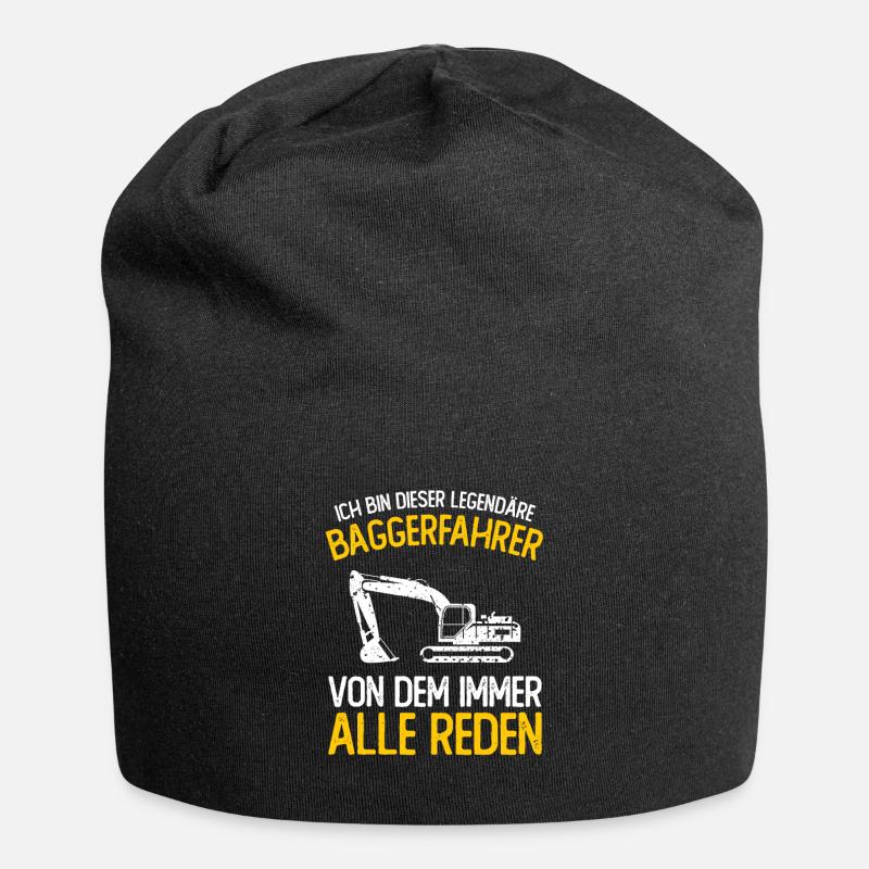 Baggerfahrer Geschenk Lustiger Spruch Bagger - Jersey-Beanie - Schwarz