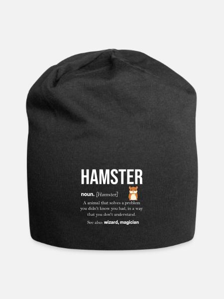 Hamster - Jersey-Beanie - Schwarz
