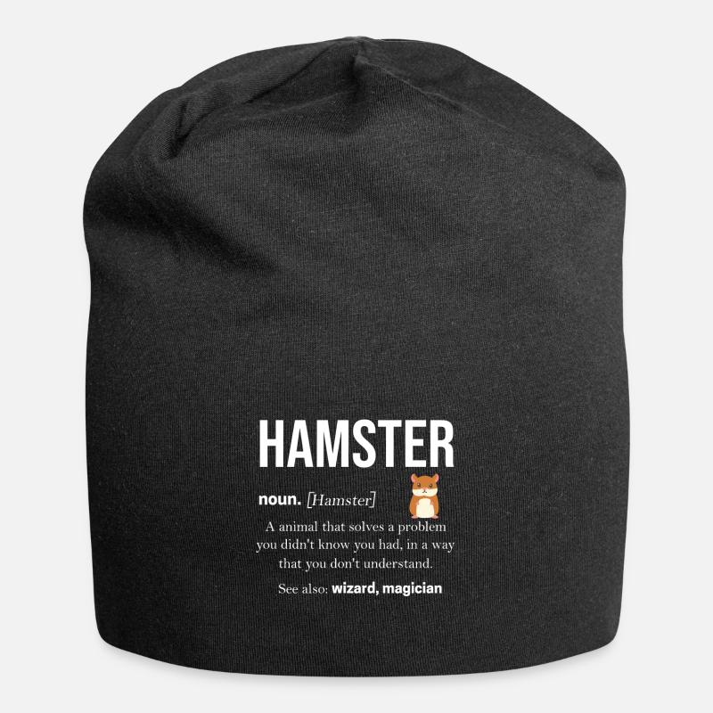 Hamster - Jersey-Beanie - Schwarz