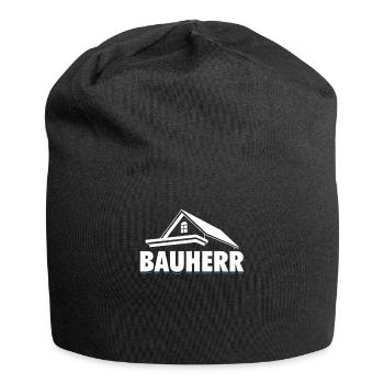 Bauherr | Hausbau Baubeginn Richtfest Geschenk - Jersey-Beanie - Schwarz - Vorne