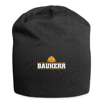 Bauherr | Richtfest Hausbau Baubeginn Geschenk - Jersey-Beanie - Schwarz - Vorne