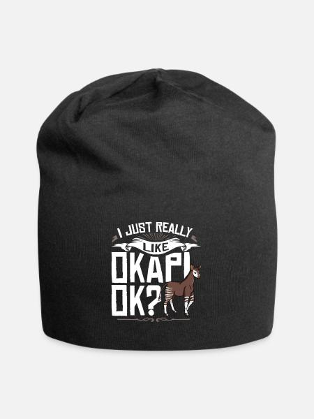 Okapi Waldgiraffe Giraffe Afrikanisches Zebra - Jersey-Beanie - Schwarz