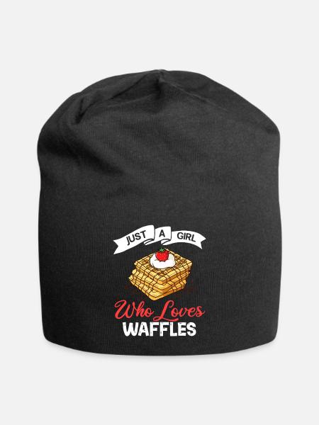 Gaufres Gaufres Gaufres Crêpes Drôle - Bonnet en jersey - noir