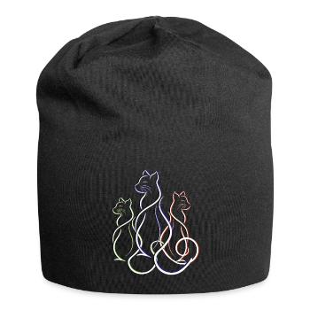 Chat Chat Chat Kitten Cat - Bonnet en jersey - noir - Devant