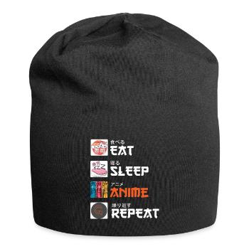 "Eat Sleep Anime Repeat" Manga Gift Japan - Jersey Beanie - black - Front