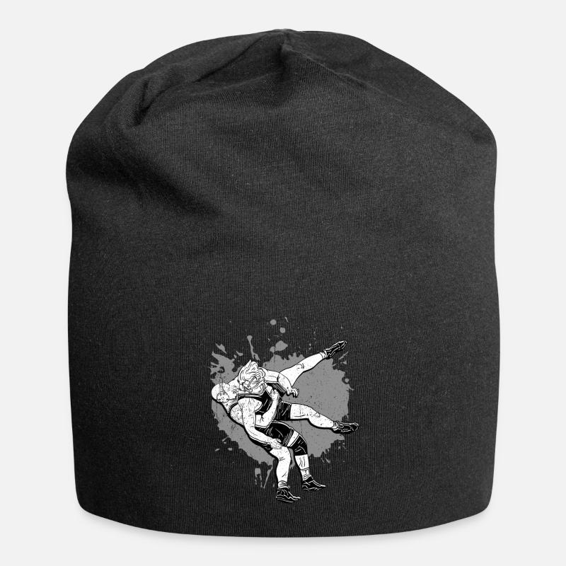 Wrestling tshirt grappling wrestling gift pinfall - Jersey Beanie - black
