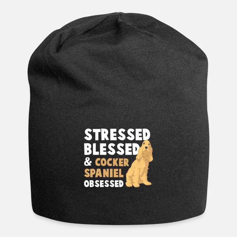 Cocker Spaniel - Jersey Beanie - black