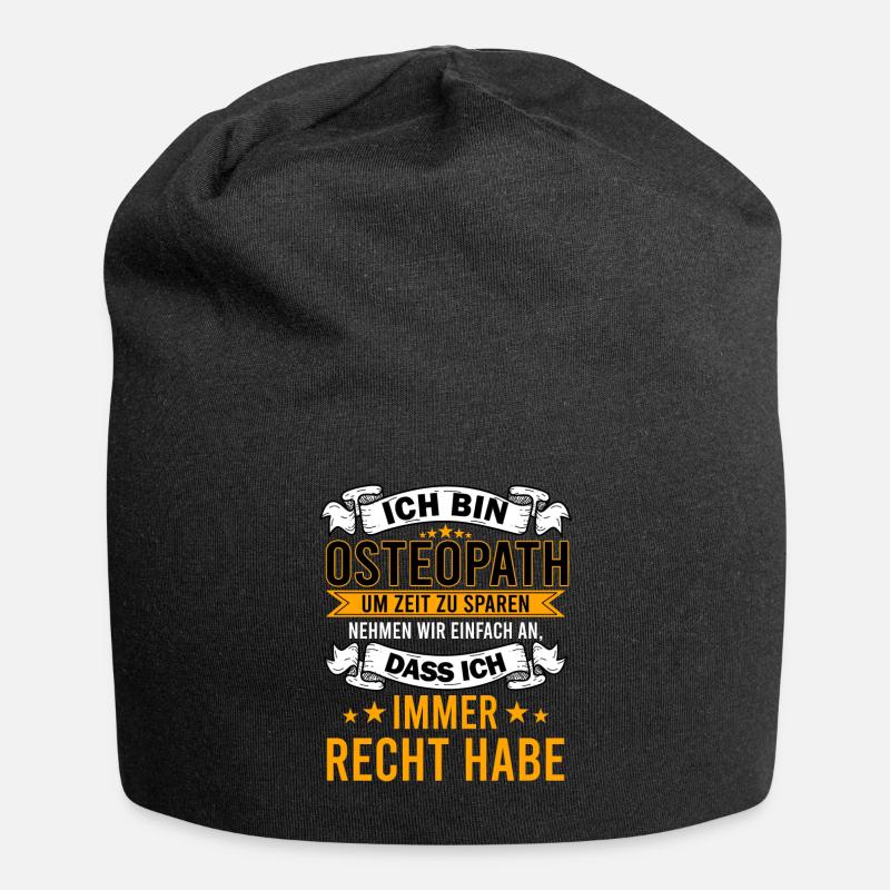 Osteopath Osteopathen Osteopathie Vatertag Spruch - Jersey-Beanie - Schwarz