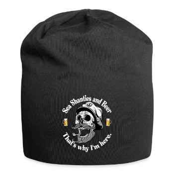 Sea Shanties et de la bière marin pirate mème shirt - Bonnet en jersey - noir - Devant