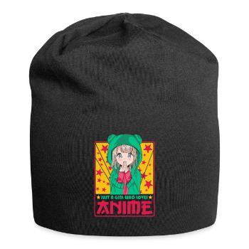 Niedliche Anime Frau -Kawaii Otaku Manga Anime - Jersey-Beanie - Schwarz - Vorne