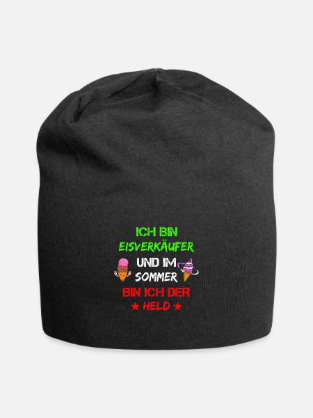 Eisverkäufer Eisdealer Eis Eiscreme Waffeleis - Jersey-Beanie - Schwarz
