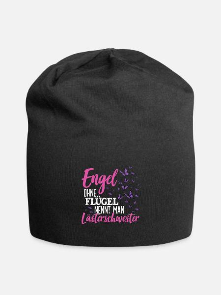 Engel ohne Flügel nennt man Lästerschwester - Jersey-Beanie - Schwarz