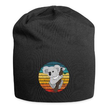 Koala ours Tshirt dormir Fatigué marsupial Zoo Doux - Bonnet en jersey - noir - Devant
