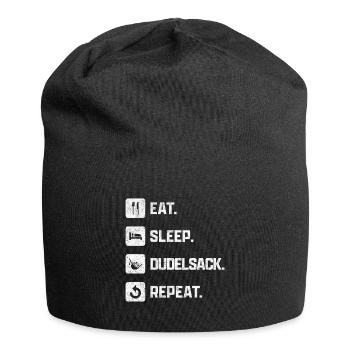 Eat Sleep Bagpipes Repeat Bagpipe Saying - Jersey Beanie - black - Front