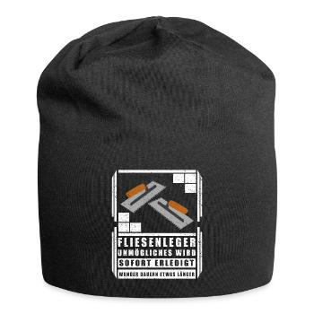 Fliesenleger Fliesenlegen | Fliesen Geschenk - Jersey-Beanie - Schwarz - Vorne