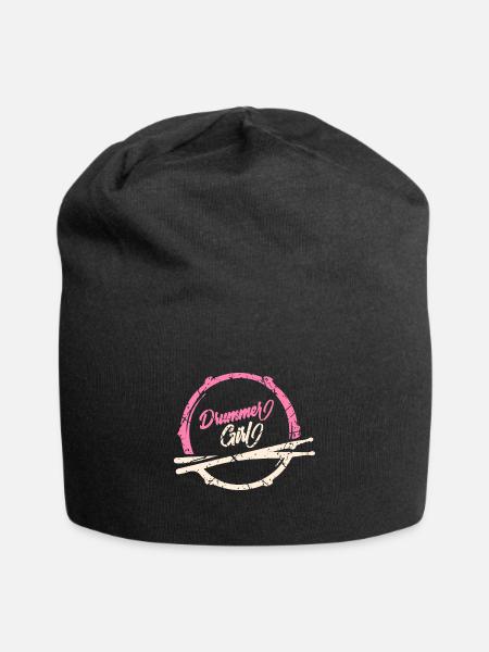 Drummer Girl Drums Girl - Jersey Beanie - black