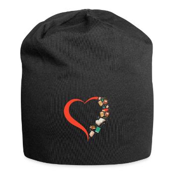 Book Reading Literature Books Heart - Jersey Beanie - black - Front