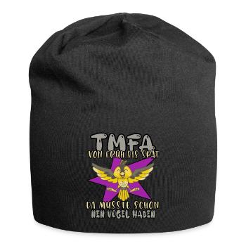 tmfa vogel liebe tier tierarztpraxis tierfreund - Jersey-Beanie - Schwarz - Vorne
