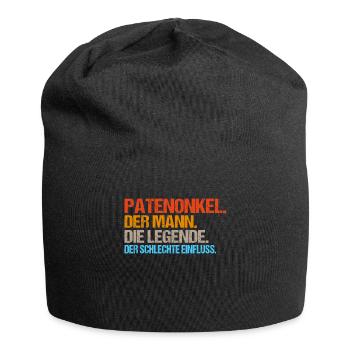 Patenonkel der schlechte Einfluss. Geschenkidee - Jersey-Beanie - Schwarz - Vorne