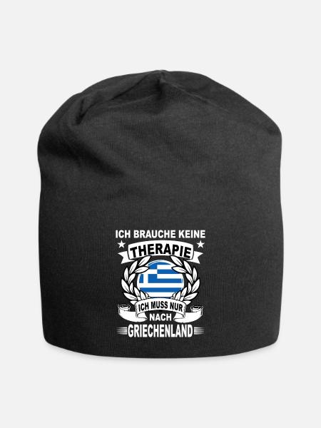 Griechenland Therapie - Jersey-Beanie - Schwarz