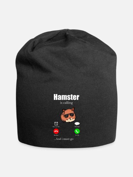 Hamster - Jersey-Beanie - Schwarz