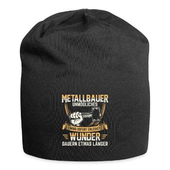 Metallbauer | Metallbaumeister Metallbau Geschenk - Jersey-Beanie - Schwarz - Vorne